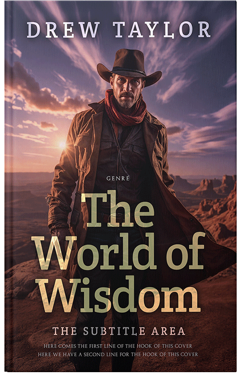 Front view of Premade Action & Adventure Book Cover - Cocoa Brown