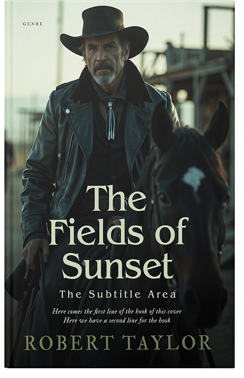 Front view of Premade Western Book Cover - Periglacial Blue