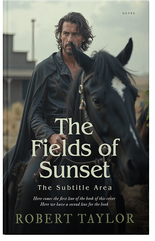 Front view of Premade Western Book Cover - Foggy Gray