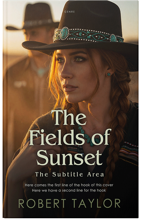 Front view of Premade Western Book Cover - Coffee Bean