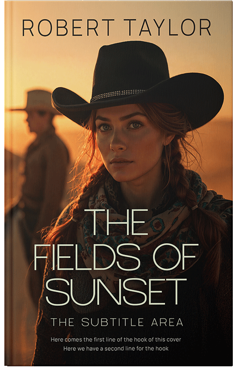 Front view of Premade Action & Adventure Book Cover - Harvest Gold