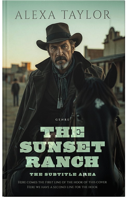 Front view of Premade Western Book Cover - Rangoon Green