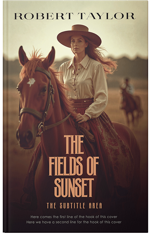 Front view of Premade Western Book Cover - Crater Brown