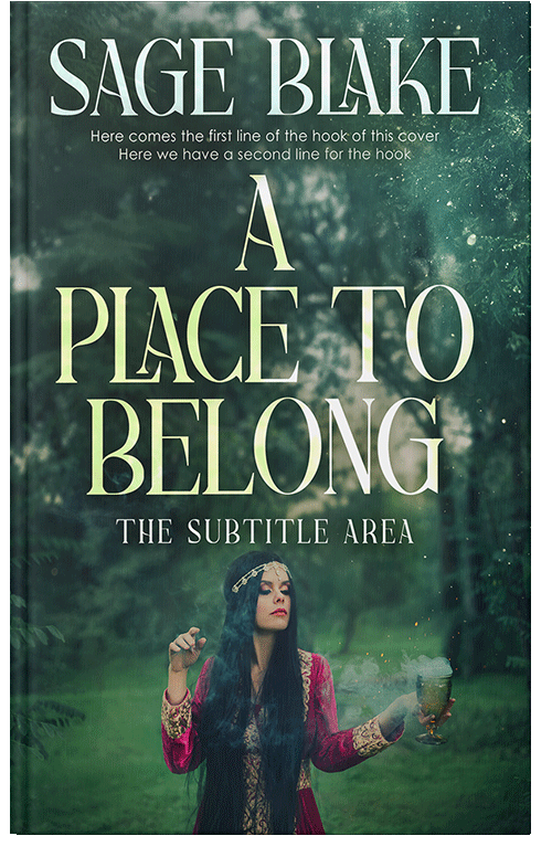 Front view of Premade Fantasy Book Cover - Te Papa Green