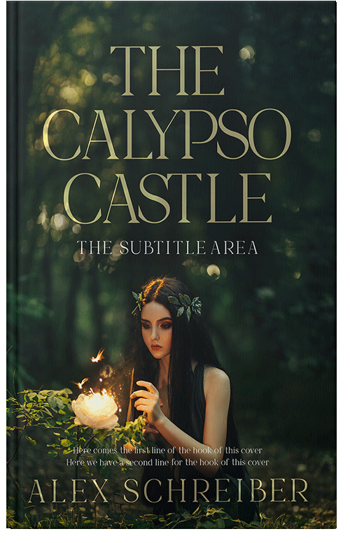 Front view of Premade Fantasy Book Cover - Hunter Green