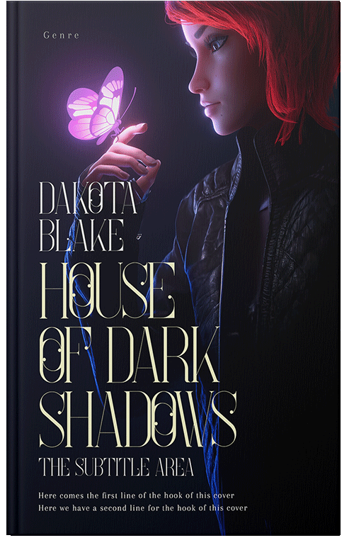 Front view of Premade Fantasy Book Cover - Black