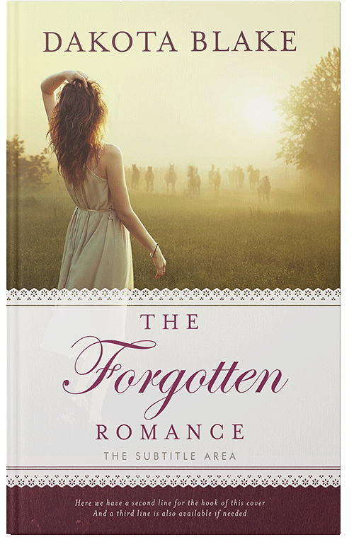 Front view of Premade Romance Book Cover - Yellow Metal