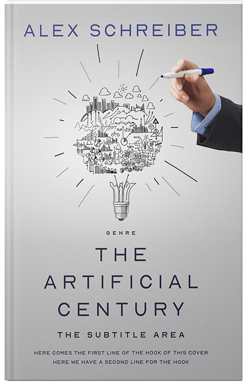 Front view of Premade Business Book Cover - Quill Gray