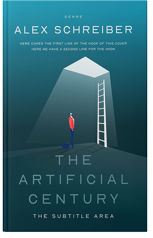 Front view of Premade Surreal Book Cover - Deep Sea Green