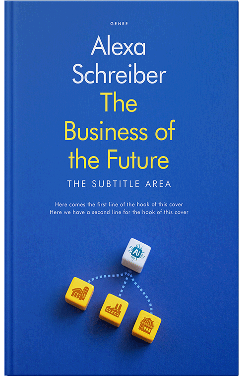 Front view of Premade Business Book Cover - Denim