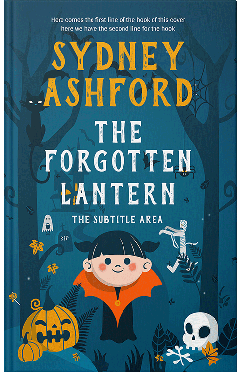 Front view of Premade Fantasy Book Cover - Teal Blue