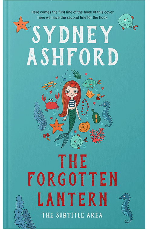 Front view of Premade Fantasy Book Cover - Fountain Blue