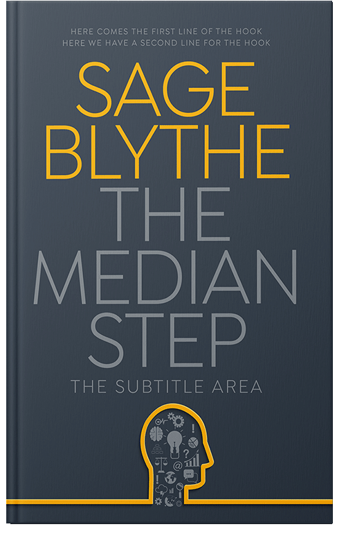 Front view of Premade Abstract Book Cover - Oxford Blue