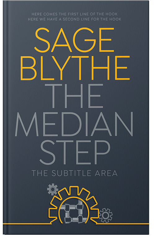 Front view of Premade Abstract Book Cover - Oxford Blue