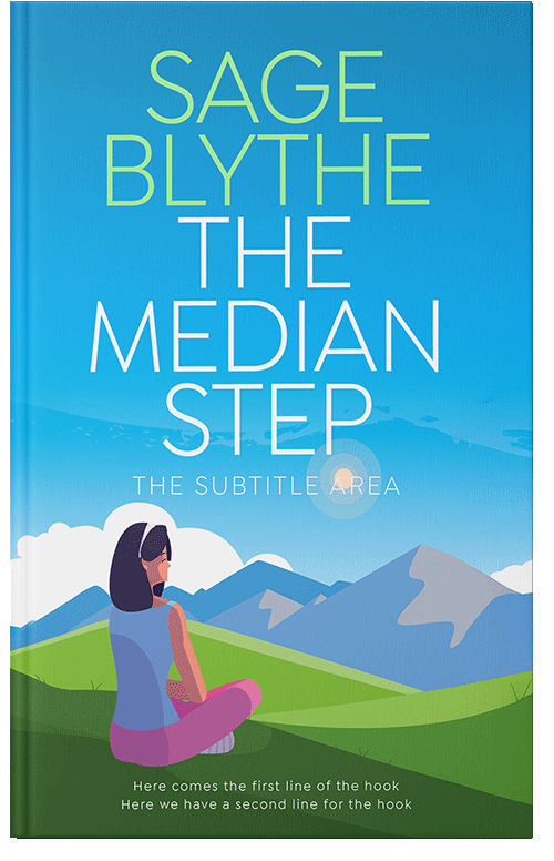 Front view of Premade Health & Mind & Body Book Cover - Curious Blue