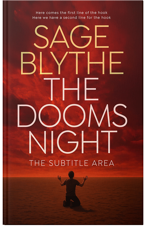 Front view of Premade Apocalyptica Book Cover - Dark Burgundy