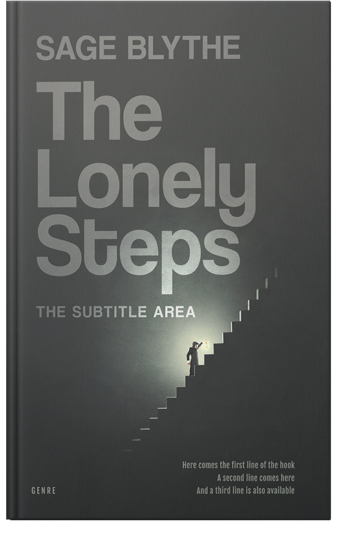 Front view of Premade Surreal Book Cover - Lunar Green