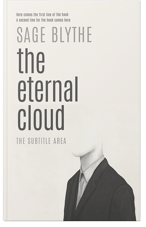 Front view of Premade Abstract Book Cover - Fuscous Gray