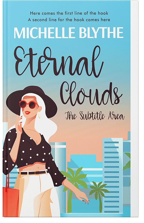 Front view of Premade Chick Lit Book Cover - Aquamarine Blue