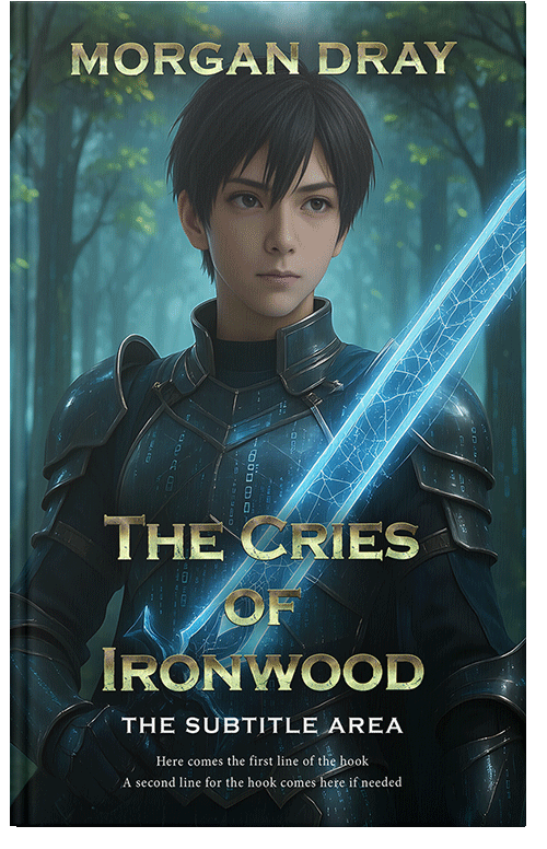 Front view of Premade LitRPG Book Cover - Timber Green