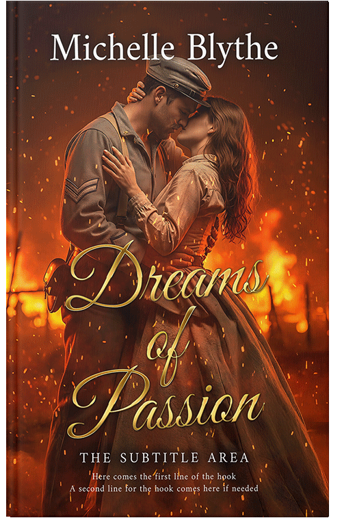 Front view of Premade Romance Book Cover - Bronze