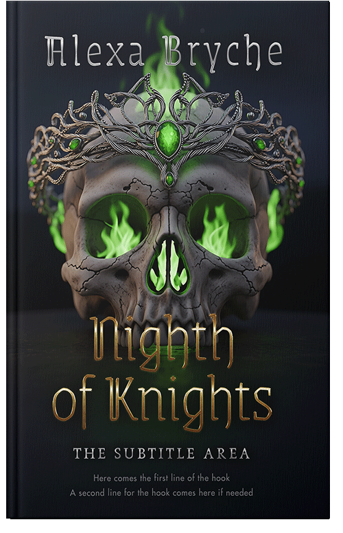 Front view of Premade Fantasy Book Cover - Racing Green