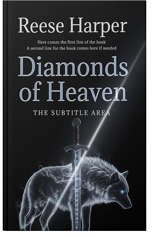 Front view of Premade Fantasy Book Cover - Cadet Blue