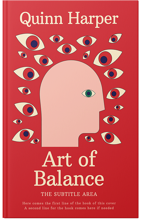 Front view of Premade Abstract Book Cover - Alizarin Crimson