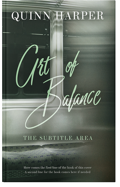 Front view of Premade Literary Fiction Book Cover - Lunar Green