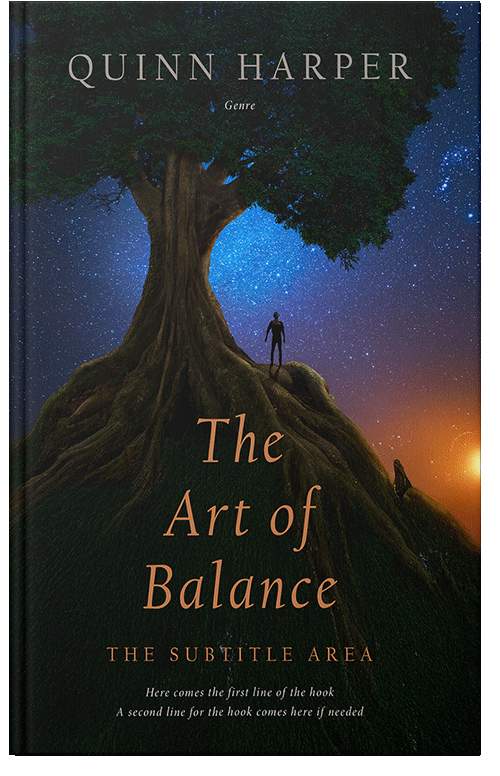 Front view of Premade Fantasy Book Cover - Black