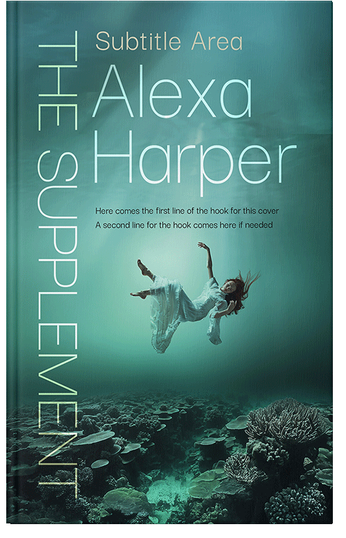 Front view of Premade Surreal Book Cover - Viridian