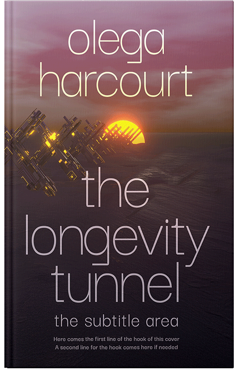 Front view of Premade Surreal Book Cover - Cocoa Brown