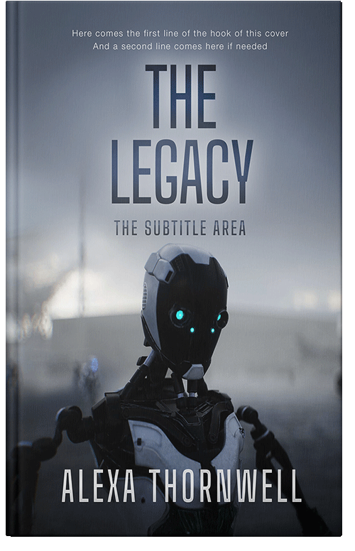 Front view of Custom & Premade Science Fiction Book Cover - Bright Gray #36020 | BookCoverZone*