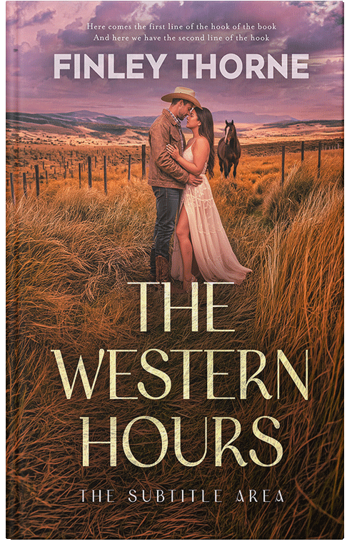 Front view of Premade Western Book Cover - Saddle