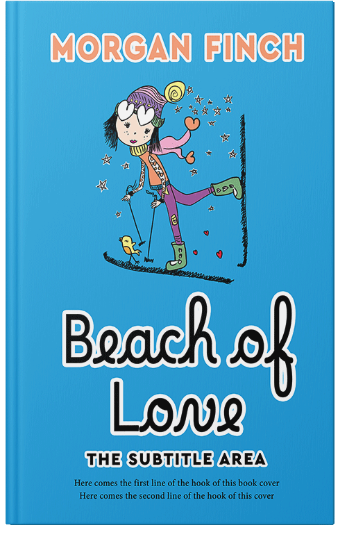 Front view of Premade Children's Book Cover - Curious Blue #36853 | BookCoverZone*