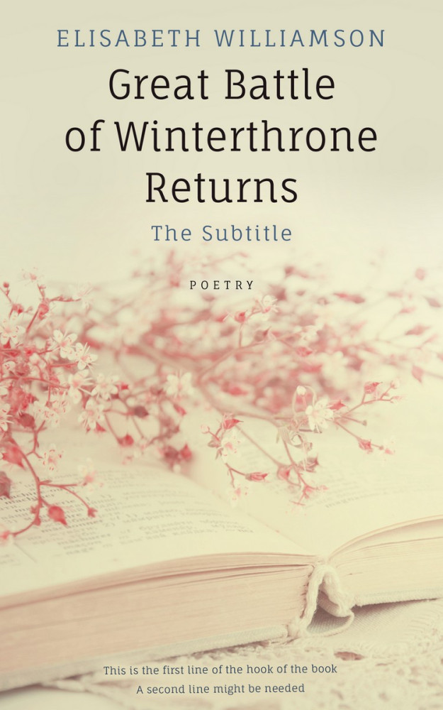 Front view of Stark White #569 - Premade Poetry Book Cover