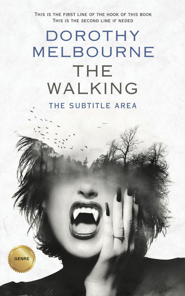 Front view of Gray Nurse #1015 - Premade Horror Book Cover