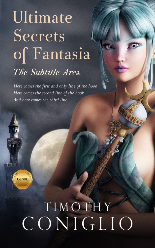 Front view of Tuna #1661 - Premade Fantasy Book Cover