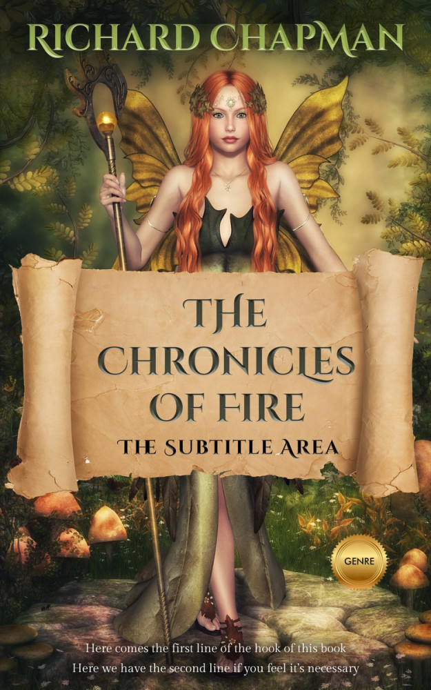 Front view of Twine #2039 - Premade Fantasy Book Cover