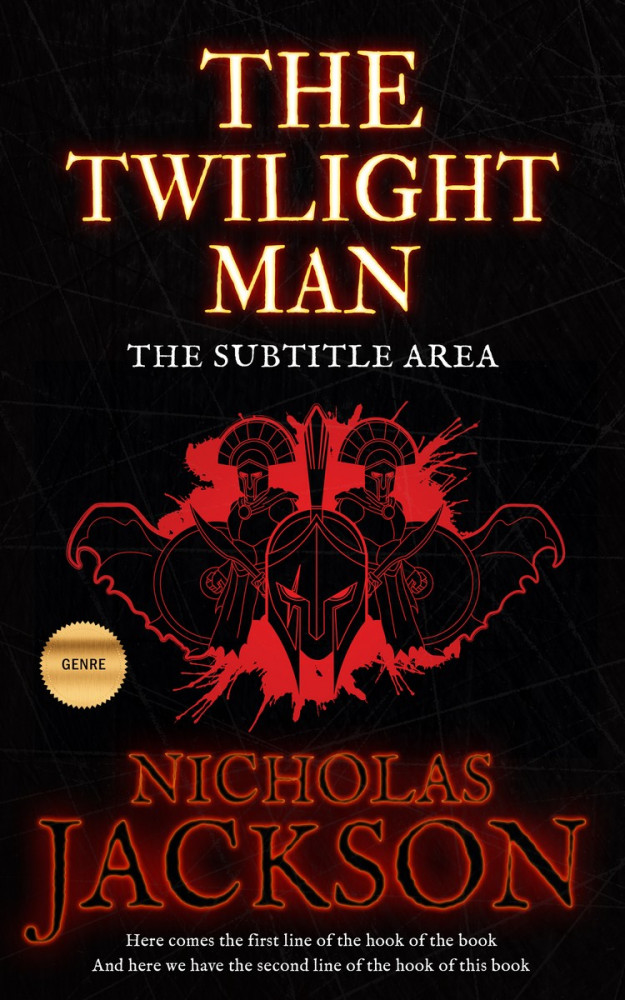 Front view of Black #2681 - Premade Action & Adventure Book Cover