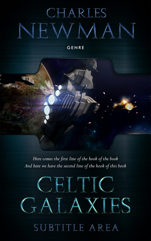 Front view of Ebony #2889 - Premade Science Fiction Book Cover
