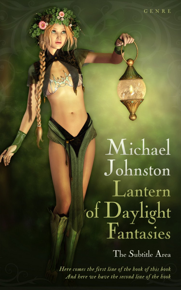 Front view of Black Olive #3323 - Premade Fantasy Book Cover