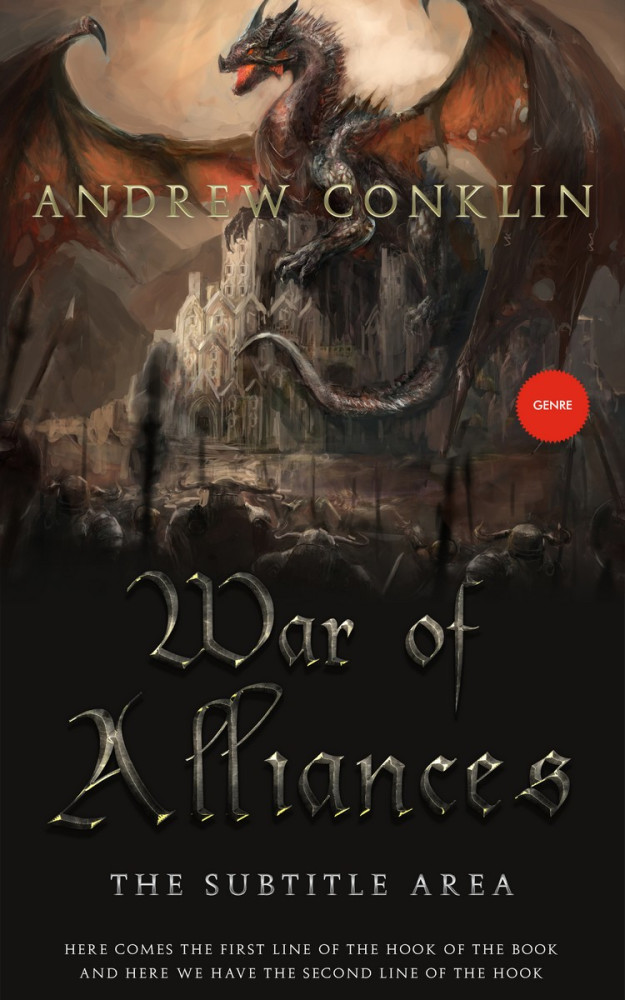 Front view of Cocoa Brown #3523 - Premade Fantasy Book Cover