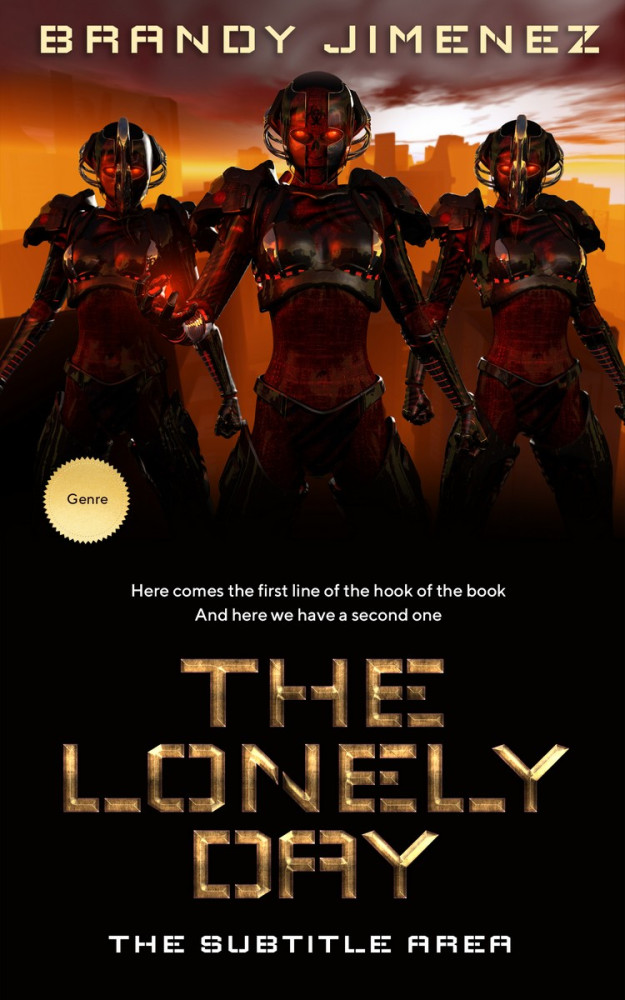 Front view of Raw Sienna #3568 - Premade Science Fiction Book Cover