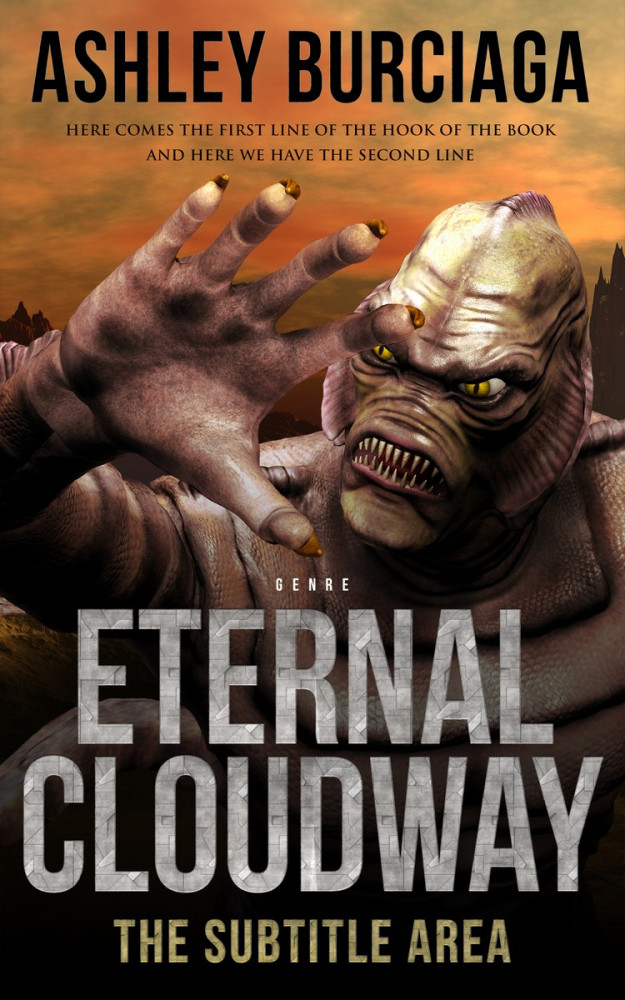 Front view of Antique Brass #3875 - Premade Science Fiction Book Cover