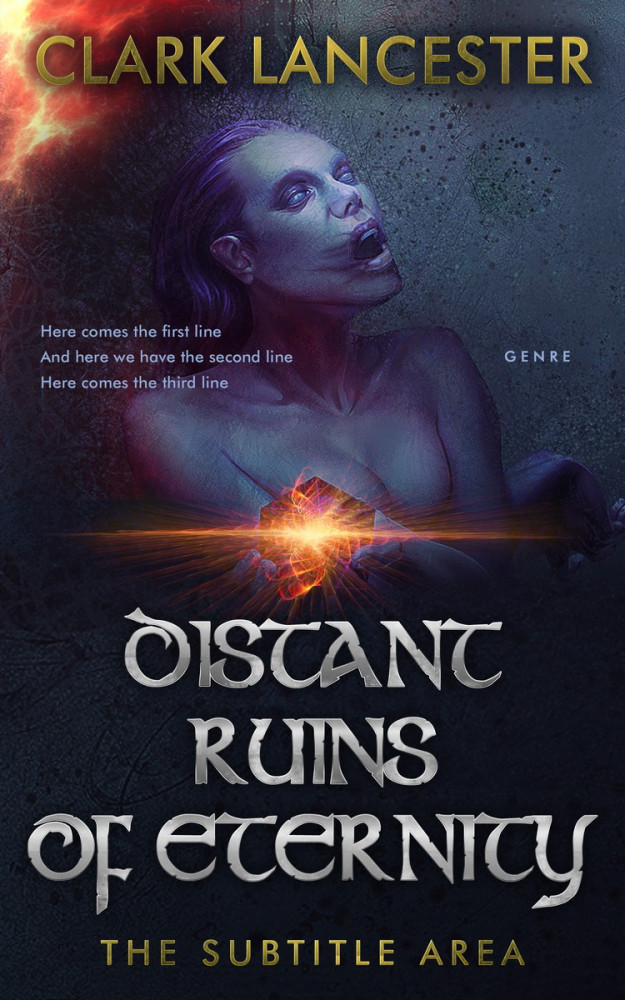 Front view of Steel Gray #3971 - Premade Fantasy Book Cover