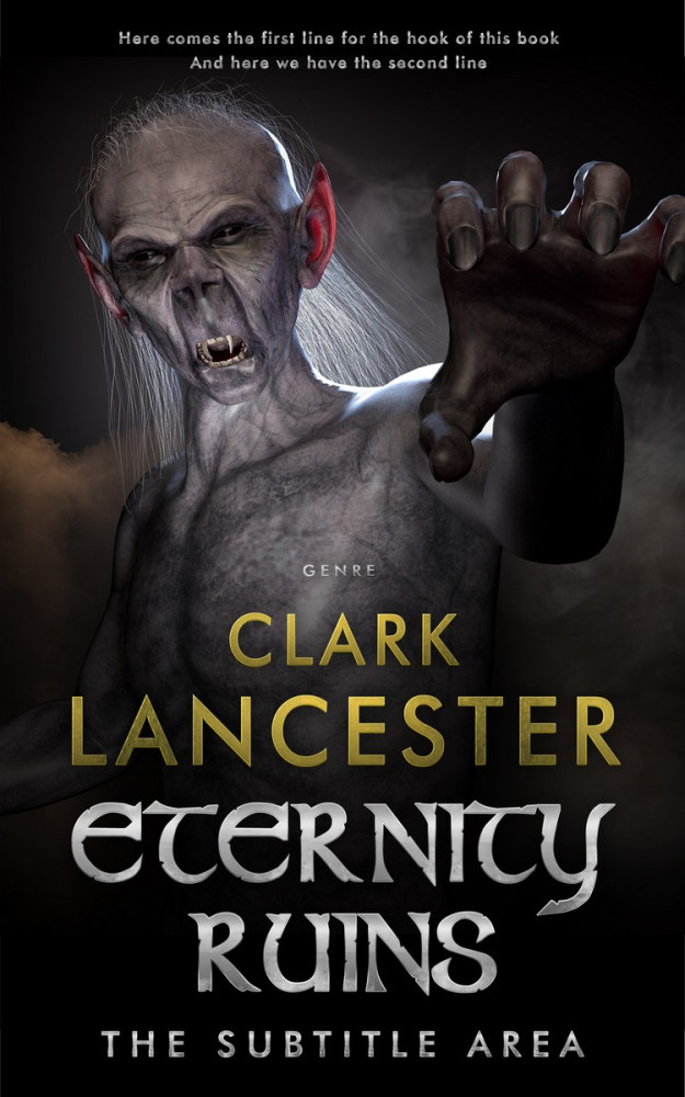 Front view of Cod Gray #3980 - Premade Fantasy Book Cover