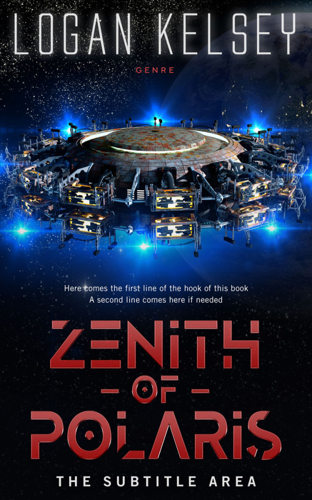 Front view of Ebony #4954 - Premade Science Fiction Book Cover