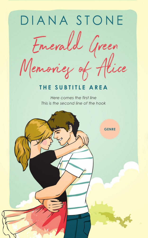 Front view of Beryl Green #5037 - Premade Romance Book Cover