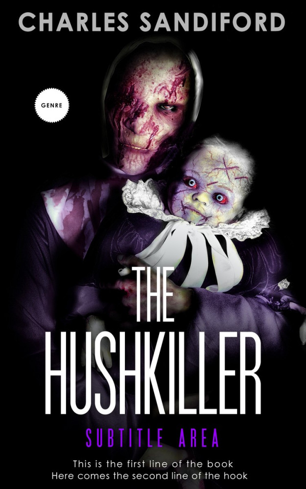 Front view of Pink Swan #5190 - Premade Horror Book Cover